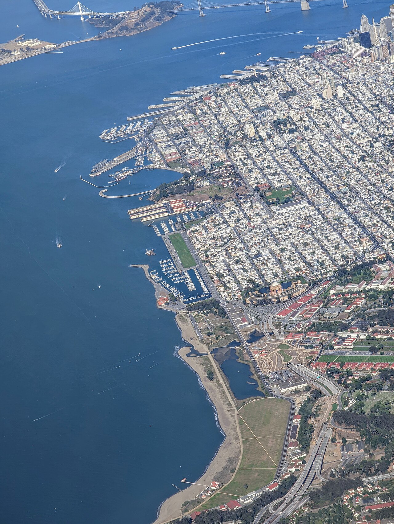 Crissy Field's waterfront meadow in the Presidio, seen across the bay from the north photo