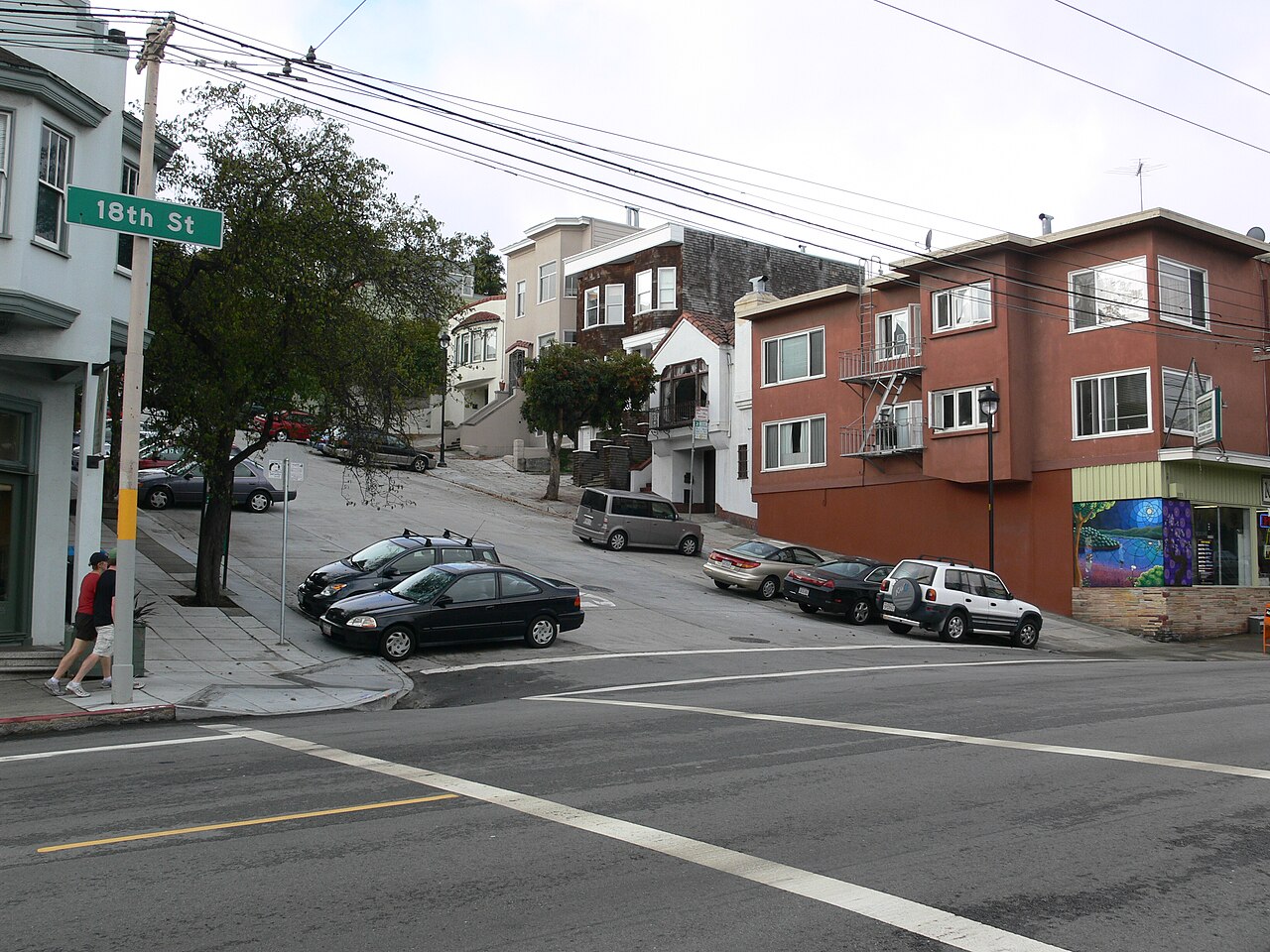 Steep streets of Potrero Hill, home of McKinley Square's hillside dog area photo