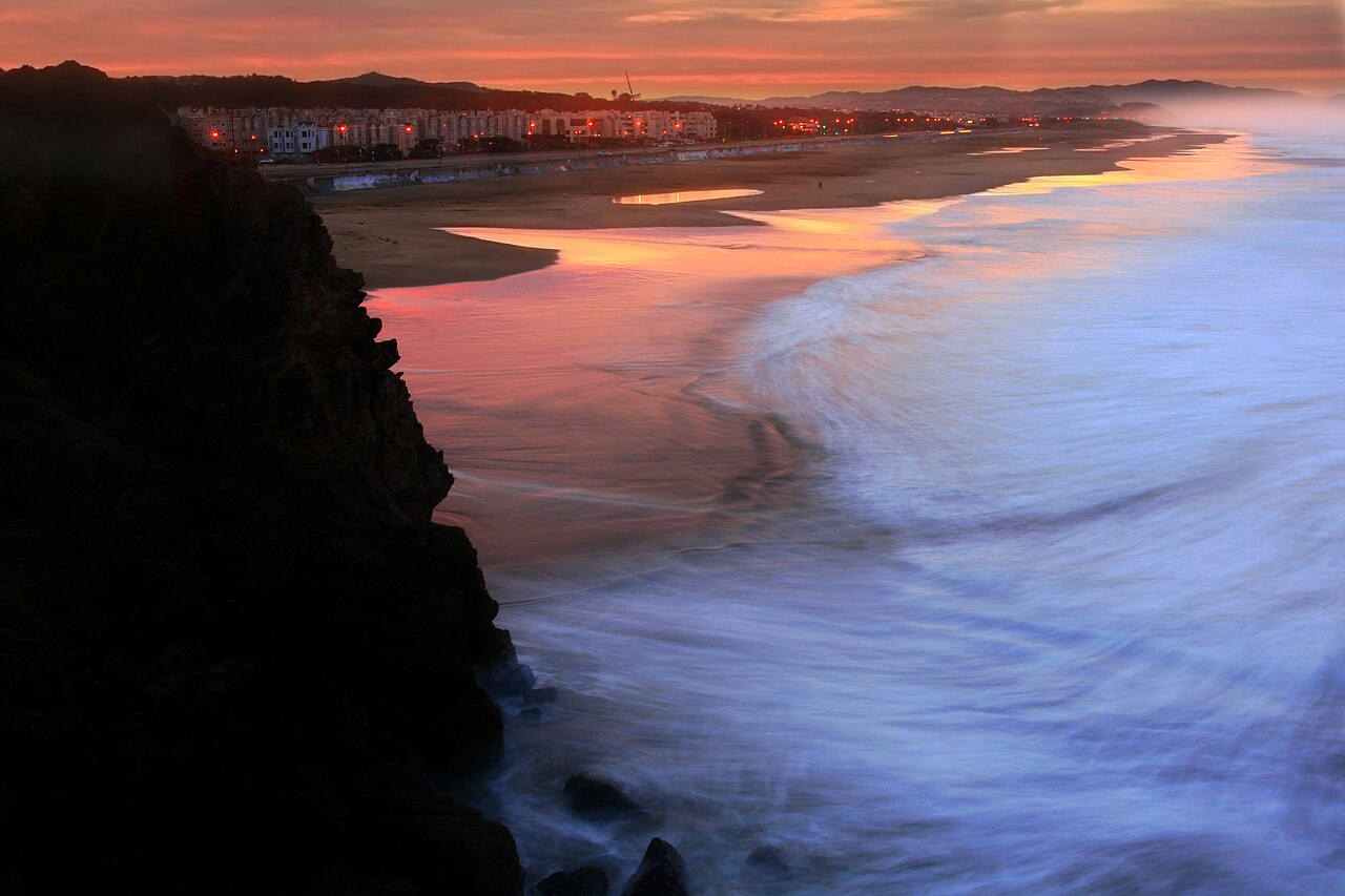 Ocean Beach at sunrise, the off-leash stretch along the Pacific photo